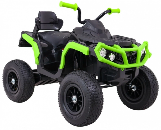 Quad per bambini ATV Air batteria quad Nero-Verde + pneumatici gonfiabili + radio MP3 + avvio lento