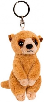 Portachiavi peluche suricata 5 × 10 cm, marrone