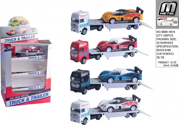Camion con Rimorchio e Auto da Corsa
