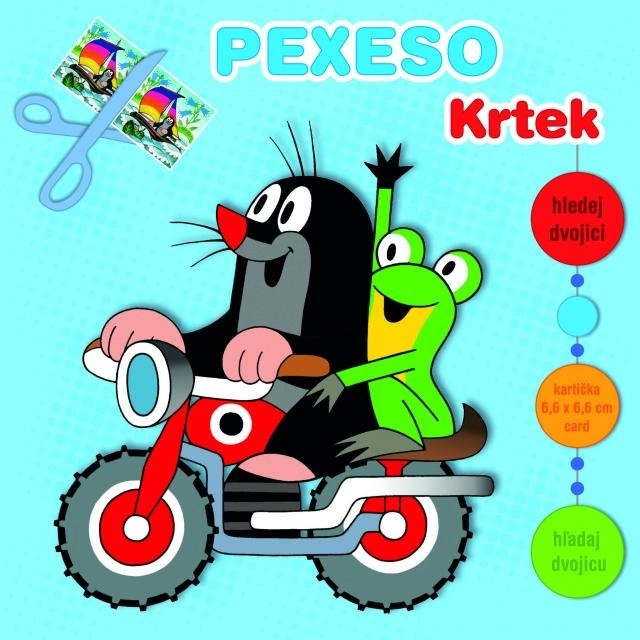 Pexeso nel quaderno Krtek e la motocicletta con maxi carte