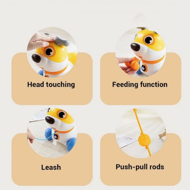 Cagnolino interattivo WOOPIE 2 in 1 pulsante che abbaia 360° per bambini 6m+