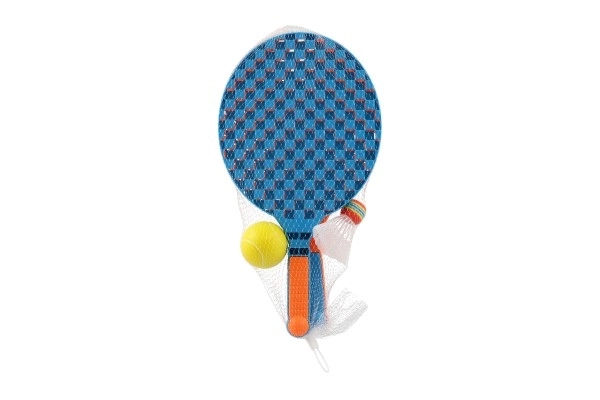 Set soft tennis 2 racchette e pallina con cestino