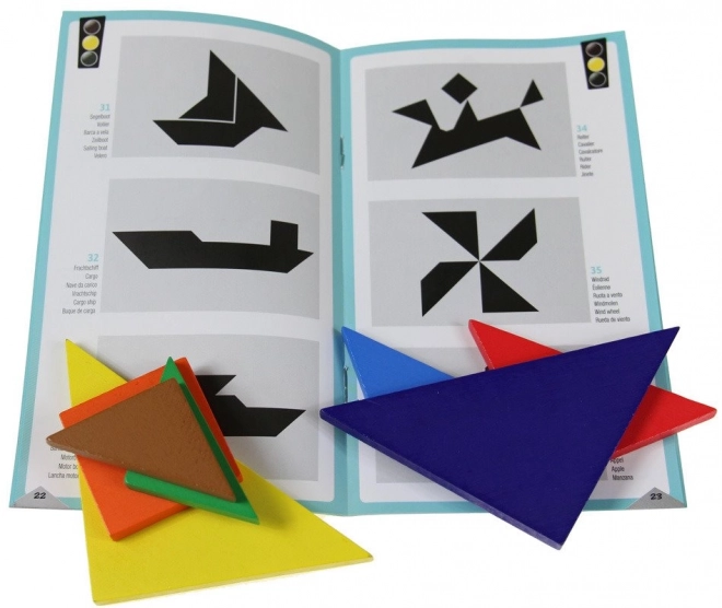 Tangram per bambini in scatola di latta