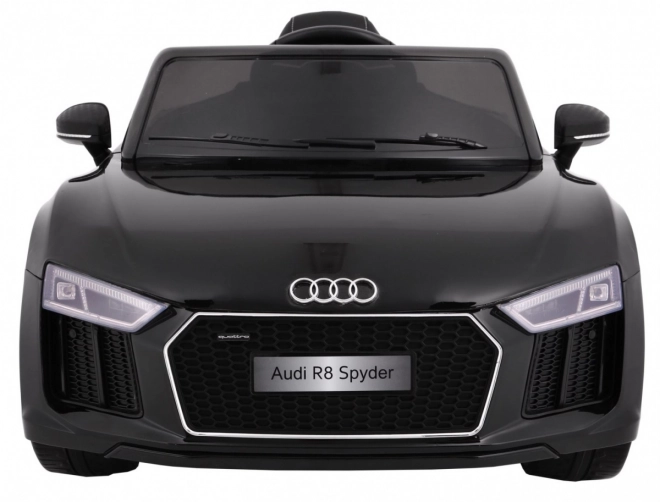 Audi R8 Spyder a batteria Vernice nera + Telecomando + EVA + Avvio lento + Radio MP3 + LED