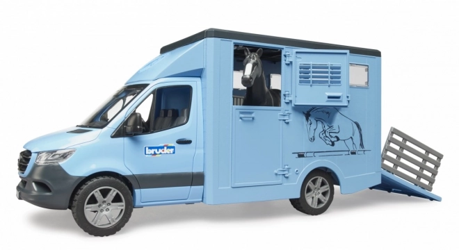 Camioncino Trasporto Animali MB Sprinter con Cavallo di Bruder