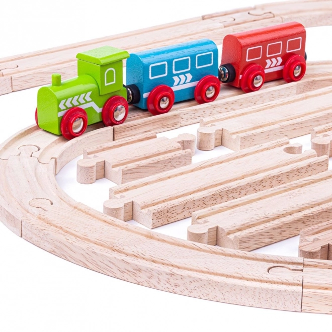 Set di binari in legno 24 pezzi Bigjigs Rail