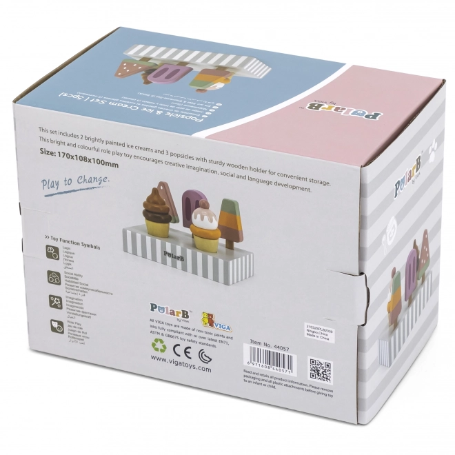 Set di gelati in legno