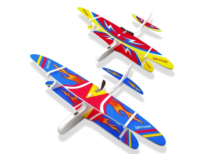 Aereo giocattolo in polistirolo con luci LED e motore USB