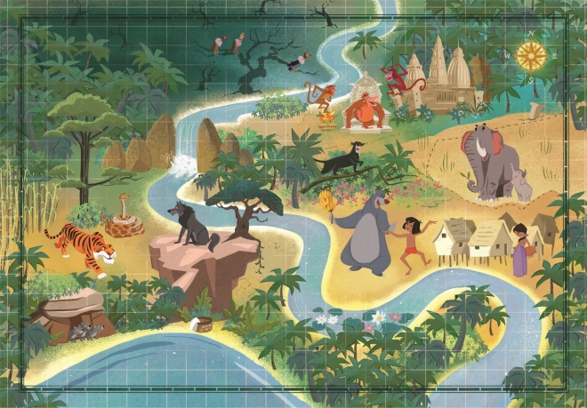 Puzzle 1000 pezzi Compact Story Maps Il Libro della Giungla