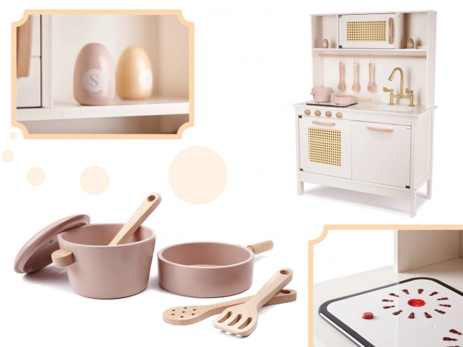 Cucina giocattolo in legno stile retro con accessori Boho