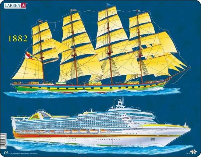 Puzzle LARSEN Navi - Storia e Presente 20 Pezzi