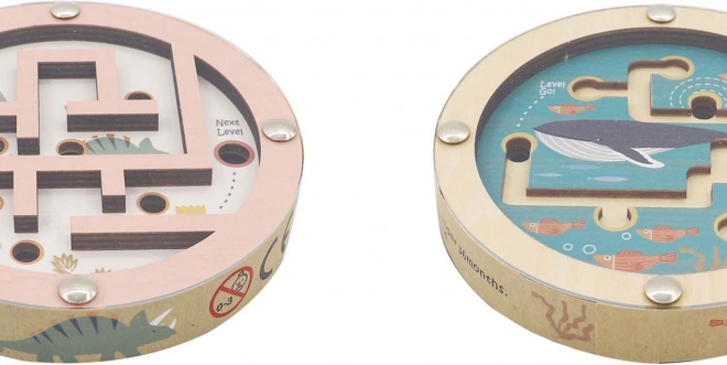 Gioco a biglie in legno a doppia faccia