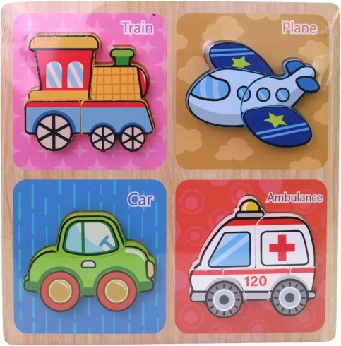 Puzzle in legno Veicoli 30 x 30 cm