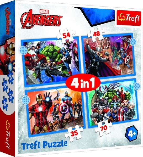 Coraggiosi Avengers | Puzzle 4 in 1 | Trefl