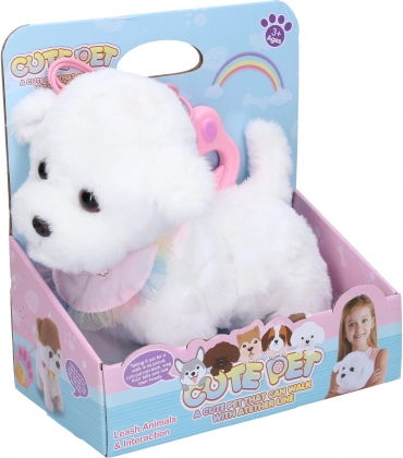 Cane di peluche deambulante con telecomando via cavo 22 cm