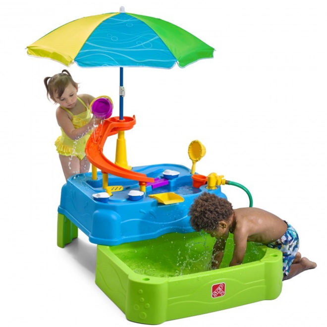 Tavolo Acquatico con Scivolo e Ombrello + Piscina