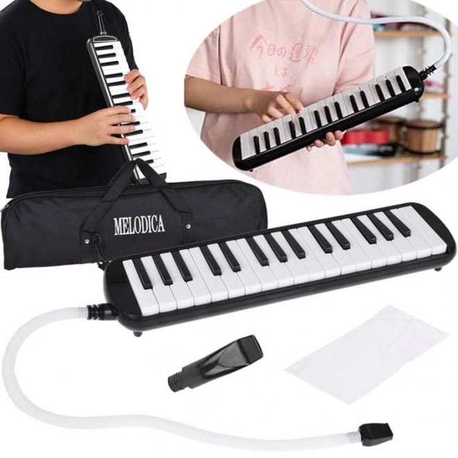 Melodica musicale con custodia e due bocchini