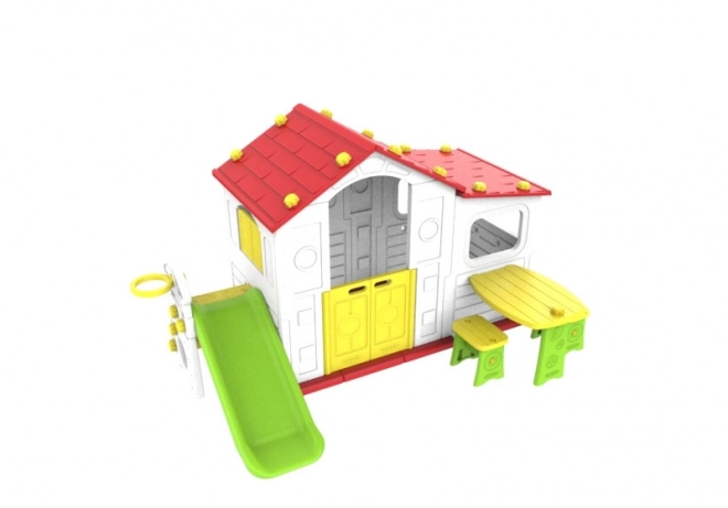 Grande casa con atrio 4 in 1 Tetto rosso