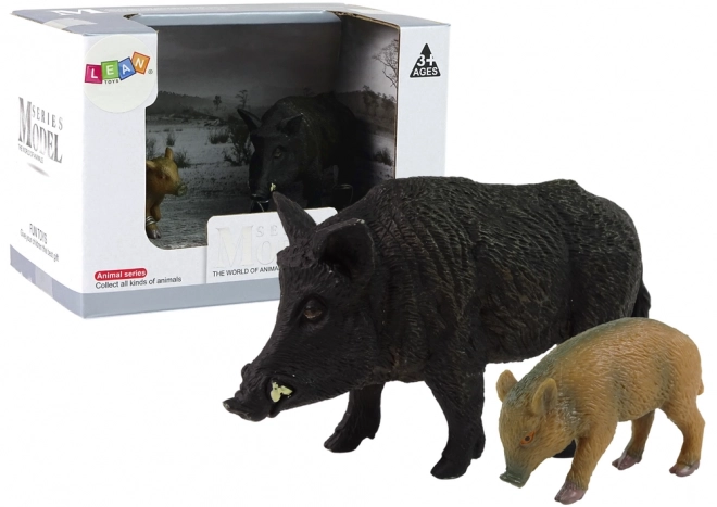 Set di Due Figurine di Cinghiale e Cucciolo - Animali del Bosco