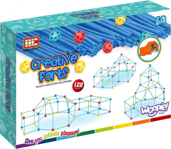 WOOPIE Grandi mattoncini da costruzione set tenda Cannucce Tubetti 128 pezzi