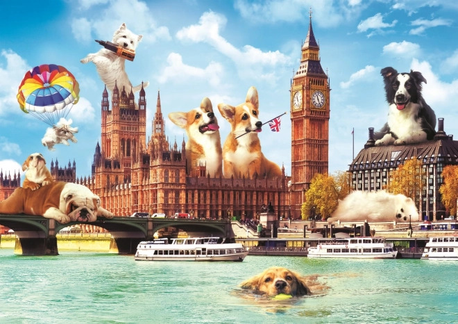 Puzzle Città Divertenti: Cani a Londra 1000 Pezzi