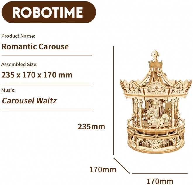 Rokr Puzzle Romantico del Carosello 3D in Legno