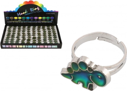 Anello regolabile con dinosauro che cambia colore in base alla temperatura – in metallo, 100 pz in box