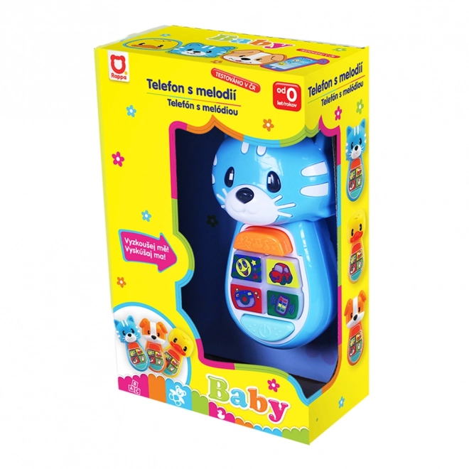 Telefono per bambini con luce e suono Gatto