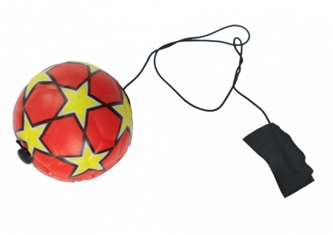 Pallone da calcio con elastico e velcro 6 cm rossa con stelle