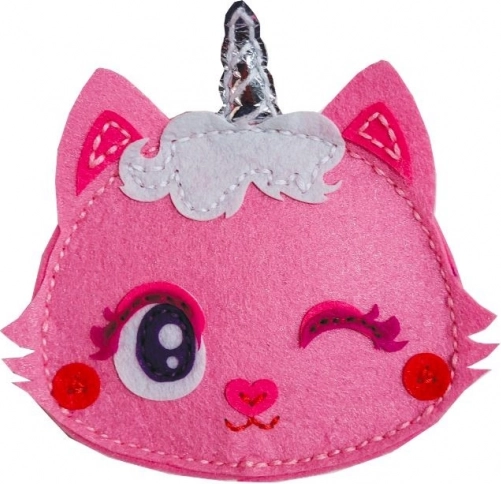 Set creativo – portafoglio gattina rosa Robotini in feltro