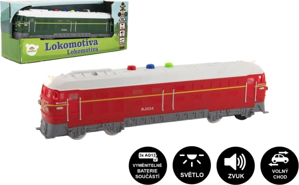 Locomotiva di plastica 23 cm a batteria con suoni e luce
