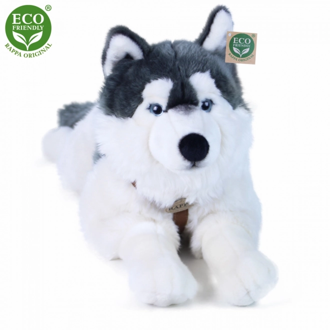 Peluche Cane Husky con Imbracatura 60 cm Eco-Friendly