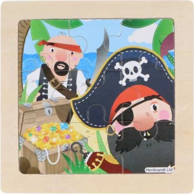 Puzzle in legno Nave pirata 9 pezzi