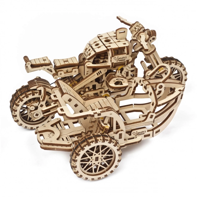 Moto Scrambler con Sidecar Ugears 3D Puzzle Meccanico di Legno