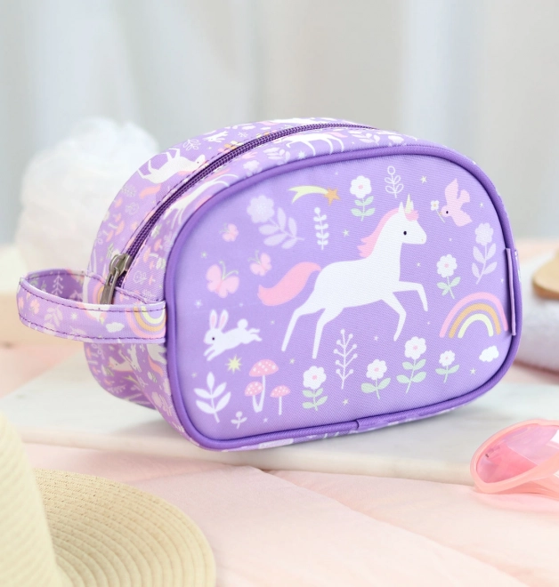 A Little Lovely Company - borsa da toilette unicorni e arcobaleno