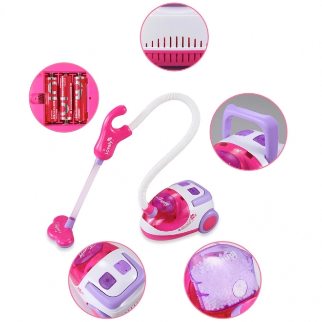 Set pulizie per bambini con carrello e aspirapolvere Woopie