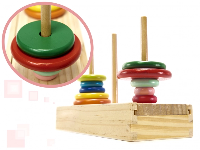 Piramide di legno con base torre sorter arcobaleno