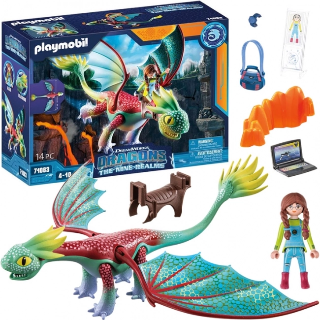 Playmobil Dragons: The Nine Realms – Alex e il drago Pírko, 14 pezzi
