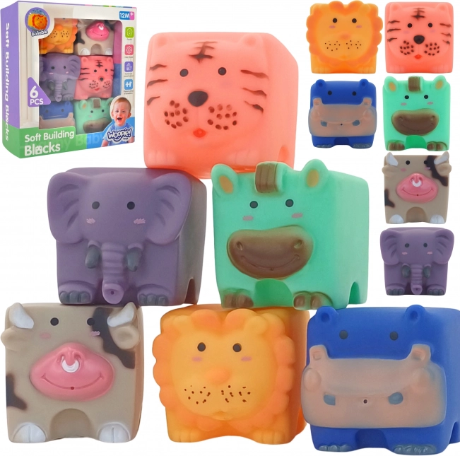 Woopie Blocchetti sensoriali e motori - Animali, 6 pezzi