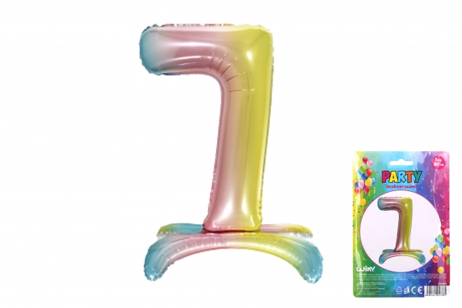 Palloncino Gonfiabile Numero 7 Arcobaleno