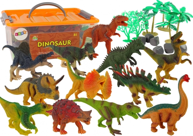 Grande set di figure e accessori di dinosauri