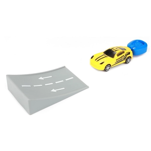 Auto con rampa a molla in plastica 9 cm varie colorazioni
