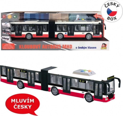 Autobus articolato a retrocarica 44 cm con annunci in ceco e effetti luminosi