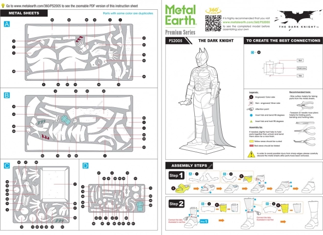 Puzzle 3D metallo Premium Serie: Batman, Il Cavaliere Oscuro