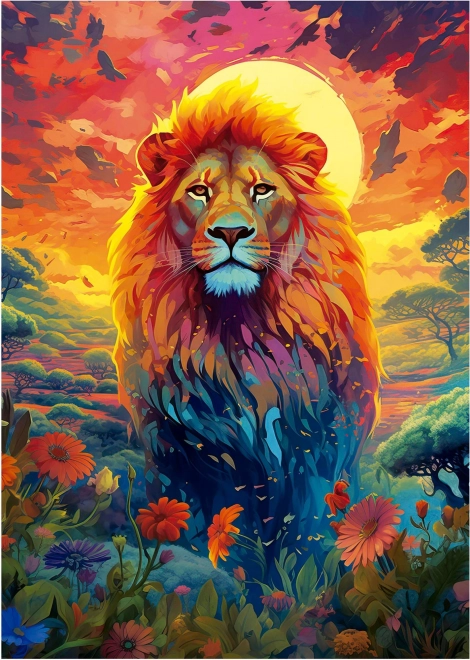 Educa Puzzle sguardo fisso del maestoso leone 500 pezzi