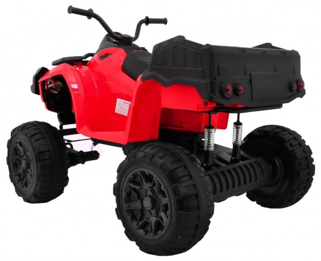 Quad XL ATV 2,4GHz a batteria per bambini Rosso + telecomando + trazione 4x4 + portapacchi + avviamento gratuito + EVA + LED audio