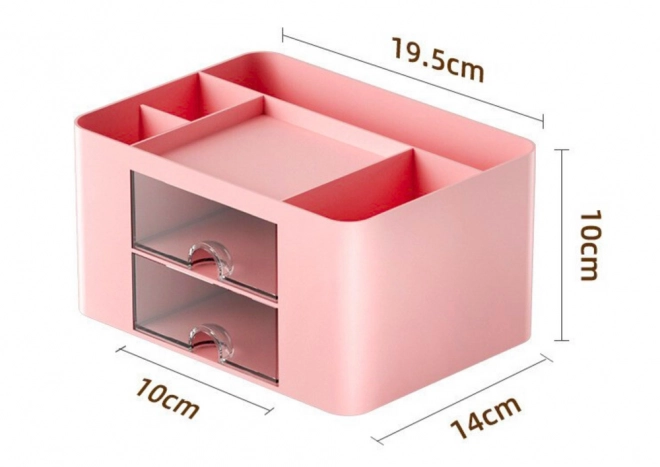 Organizer da scrivania con cassetti rosa