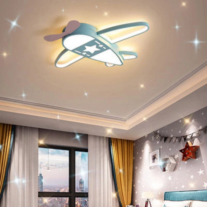 Luce da soffitto LED per bambini a forma di aereo con telecomando