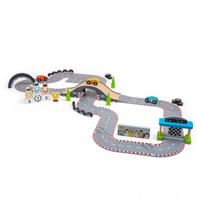 Autodromo in legno Bigjigs Rail Giorno di Gara