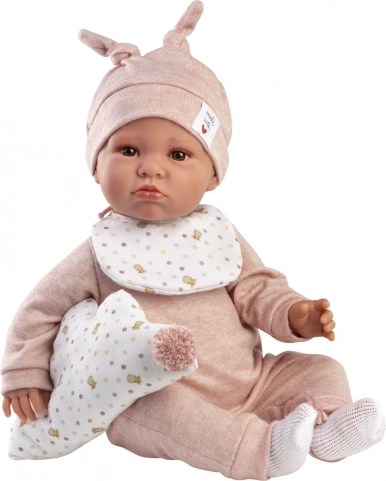Bambola realistico neonato con suoni e corpo morbido 45 cm